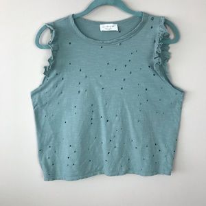 ⚡️3/$15⚡️ Lavender Field Cropped Distressed Tank